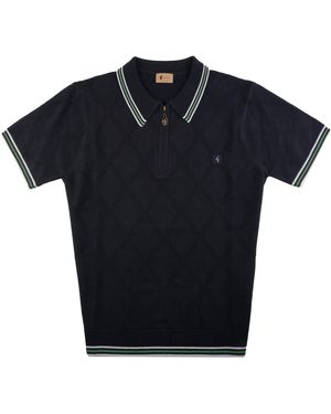 Gabicci Moore Knit Polo Shirt - Black