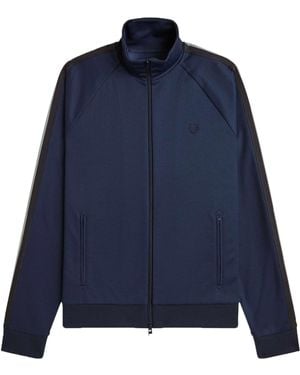 Fred Perry Two Colour Tape Track Jacket - Blue