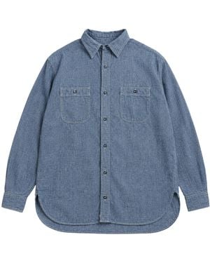 Orslow Relax Fit Chambray Work Shirt - Blue