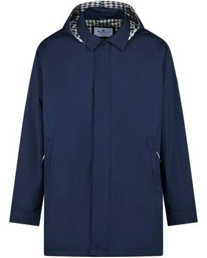 Aquascutum Rlg Badge Packable Trench - Blue