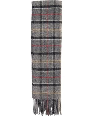 Barbour Tartan Lambswool Scarf - Grey