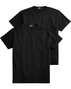 RRL Garment-Dyed Pocket T-Shirt Two-Pack - Black