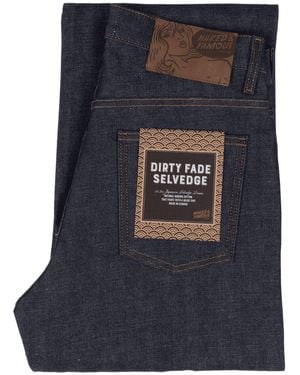 Naked & Famous Weird Guy Dirty Fade Denim Jeans - Blue