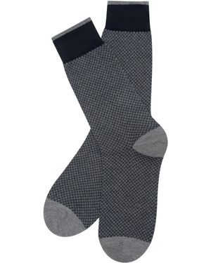 Stuarts London Brian Oak Geometric Pattern Socks - Black