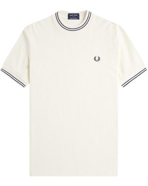 Fred Perry Ribbed Jersey T-Shirt - White