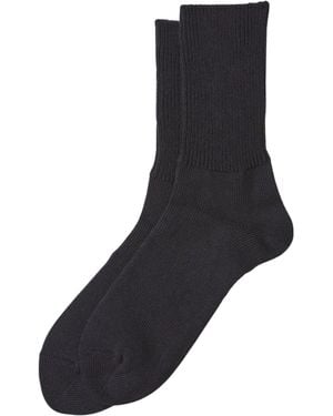 RoToTo Socks Daily 3 Pack Ribbed Crew Socks - Black
