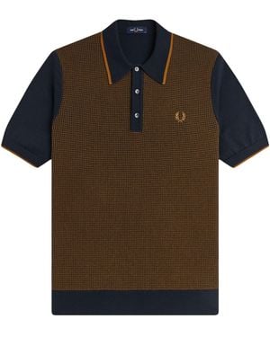 Fred Perry Tonic Waffle Knitted Shirt - Brown