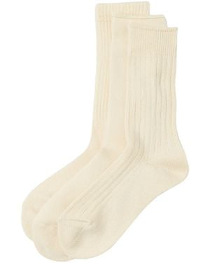 RoToTo Socks Daily 3 Pack Crew Socks - Natural