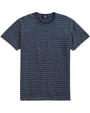 RRL Striped Jacquard T-Shirt - Blue