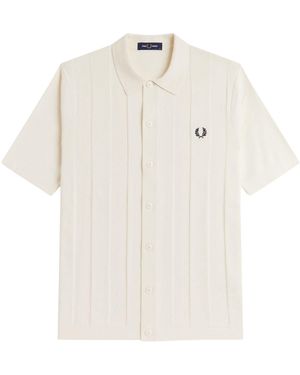 Fred Perry Tonal Vertical Stripe Shirt - Natural