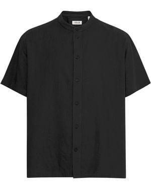 Solid Allan China Shirt - Black
