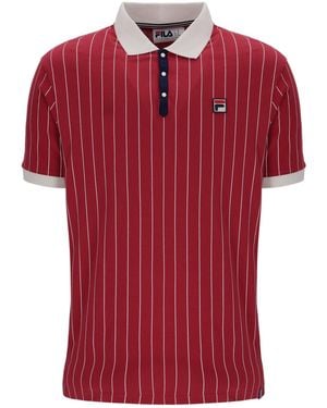 Fila Bb1 Classic Vintage Striped Polo Shirt - Red