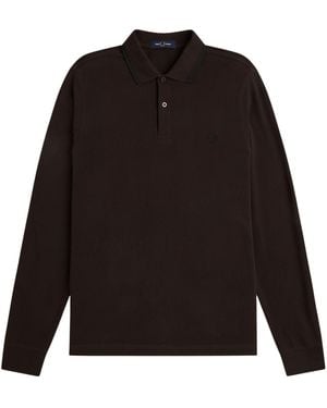 Fred Perry Long Sleeve Tipped Shirt - Black