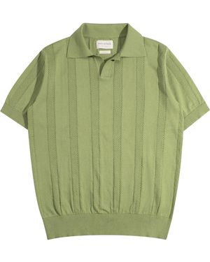 Far Afield Clifford Open-Knit Polo - Green