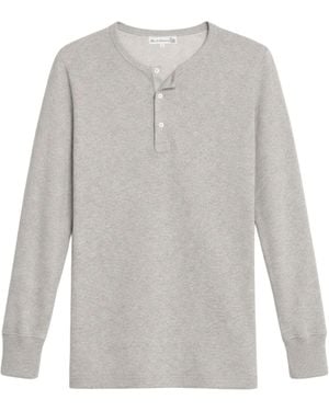 Merz B. Schwanen 2M06 Vintage Machine Refined Classic Fit Long Sleeve Henley - Grey
