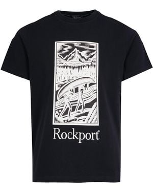 Rockport Archive Hampshire Block Print Logo Crew Neck T-Shirt - Black