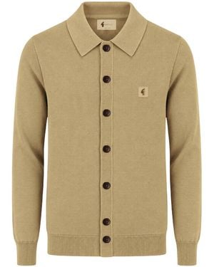 Gabicci Azima Long Sleeve Plain Knit Button Thru - Green