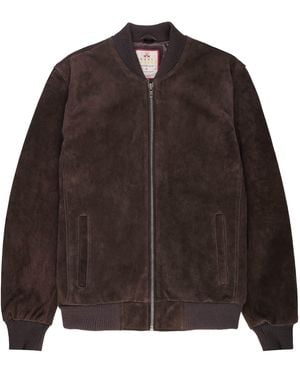real hoxton Suede Bomber Jacket - Brown
