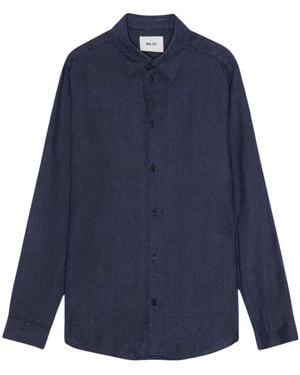 NN07 Enzo Classic Collar Linen Shirt - Blue