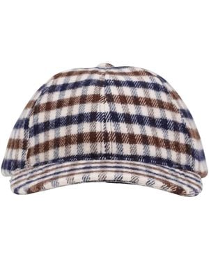 Aquascutum Wool Club Check Baseball Cap - Blue