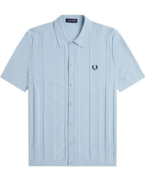 Fred Perry Button Through Shirt - Blue