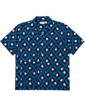 Universal Works Diamond Ikat Deck Shirt - Blue