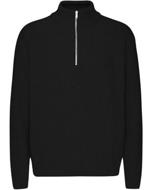 COLORFUL STANDARD Merino Quarter Zip - Black