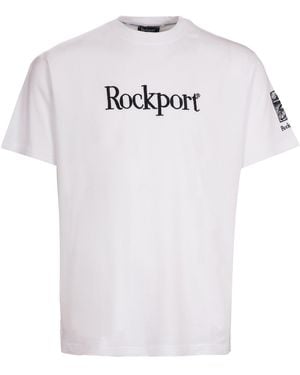 Rockport Archive Highland Front Logo Washed Crew Neck T-Shirt - White