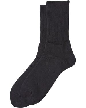 RoToTo Socks Daily 3 Pack Ribbed Crew Socks - Black