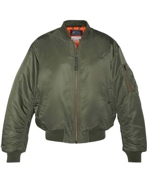 Schott Nyc Recycled Nylon Ma-1 90's Fit Bomber Jacket - Green