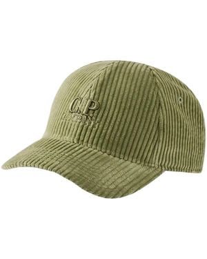 C.P. Company 350 Stripes Corduroy Baseball Cap - Green