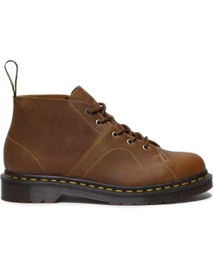 Dr. Martens Burnished Waxy Church Monkey Boots - Brown