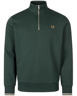 Fred Perry Half Zip Sweatshirt - Green