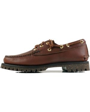 Yuketen Hex Eye Boat Shoes - Brown