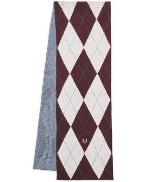 Fred Perry Wool Argyle Scarf - Purple