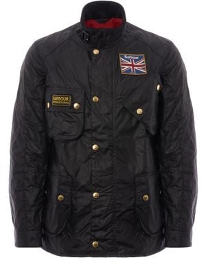Barbour Union Jack Wax Jacket - Black