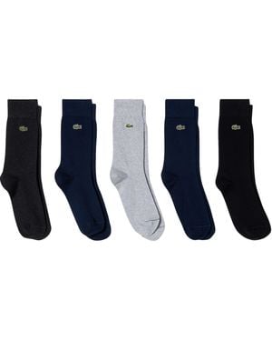 Lacoste 5-Pack Cotton Socks - Blue