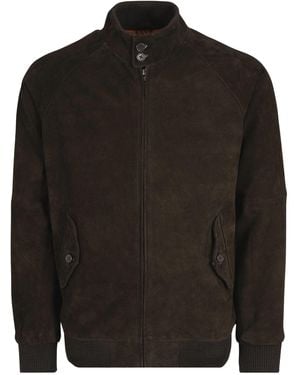real hoxton Suede Harrington Jacket - Black