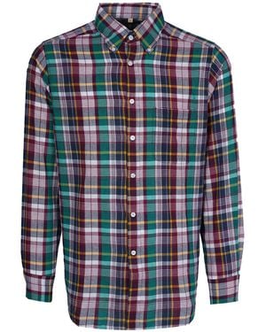 Stuarts London Madras Classics Long Sleeved Shirt - Blue