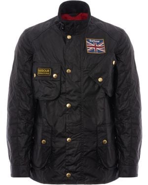 Barbour Union Jack Wax Jacket - Black