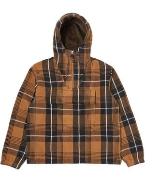 Universal Works Earth Ii Checked Pullover Anorak - Brown