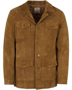 real hoxton Suede Safari Jacket - Brown