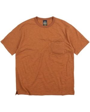 FRIZMWORKS Thin Stripe Half T-Shirt - Brown