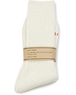 Nigel Cabourn Pile Socks - White