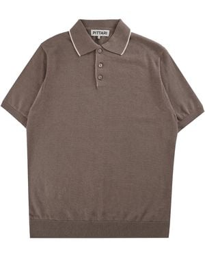 Pittari Short Sleeve Polo Tipping - Brown