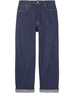 Orslow Grand Dad's Straight-Leg Selvedge Jeans - Blue