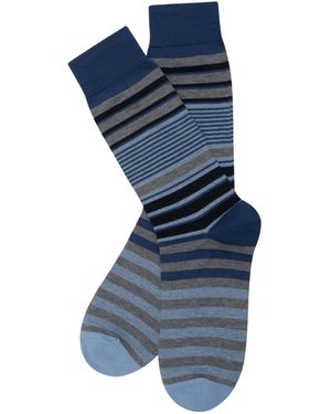 Stuarts London Brian Oak Multi Stripe Socks - Blue