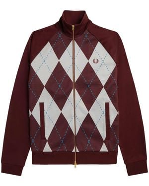 Fred Perry Argyle Track Jacket - Purple