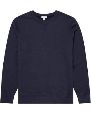 Sunspel Loopback Sweatshirt - Blue
