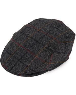 Dents Moon Tweed Flat Cap - Black